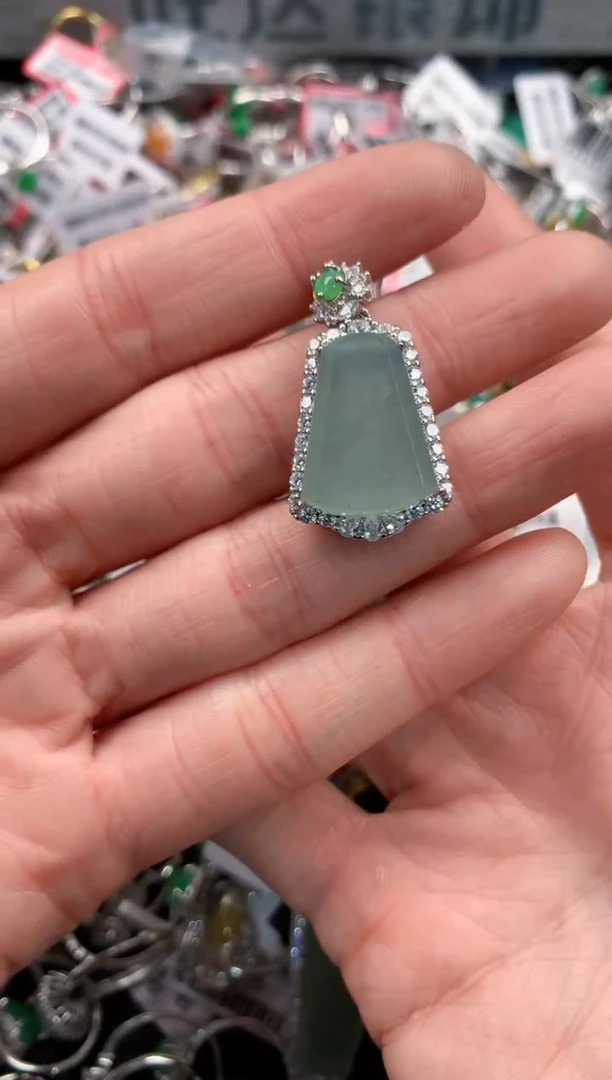 银S925镶嵌戒指翡翠6             3