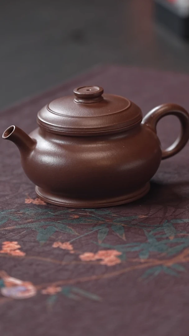 茶壶紫砂紫泥巨轮壶