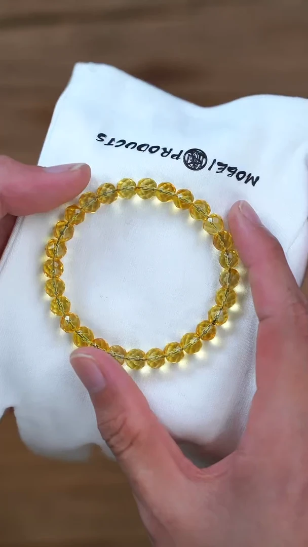 手链琥珀未镶嵌钻切金珀无相单圈