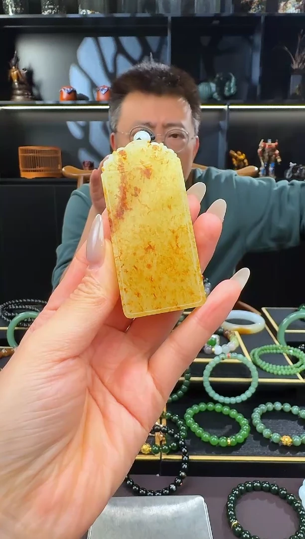 颈饰未镶嵌和田玉l*无事牌挂件