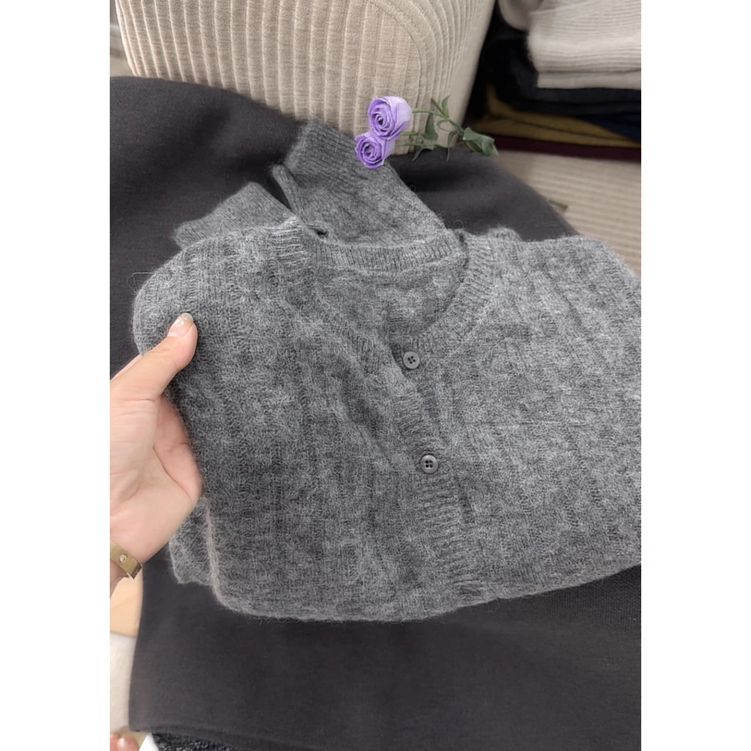 3371【温柔软糯麻花慵懒风开衫】秋季新款毛衣女士宽松气质上衣