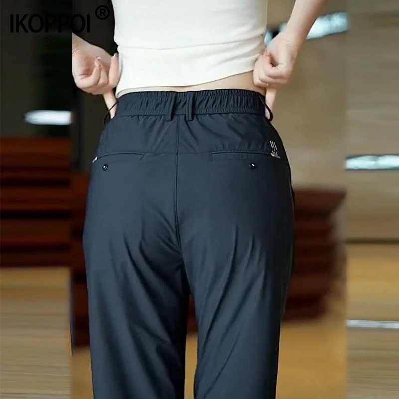 高端牛奶丝冰丝体闲裤子男士夏季薄款2025新款直筒透气速干休闲裤