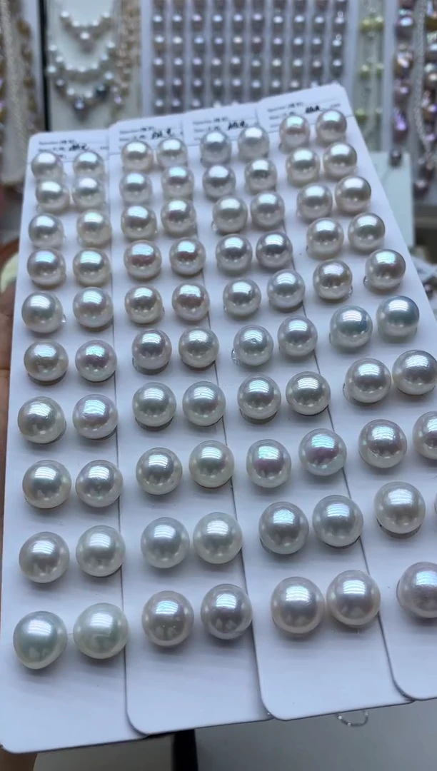 银S925镶嵌淡水珍珠耳饰多样性发其一非无暇