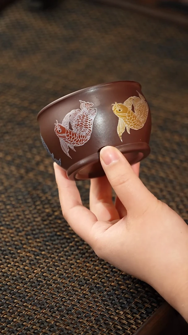 【闪购商品】紫砂茶杯福利紫砂石红鱼
