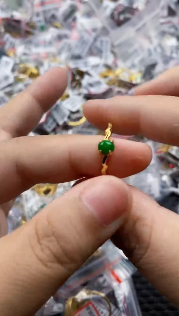 翡翠戒指银S925镶嵌4444444   2