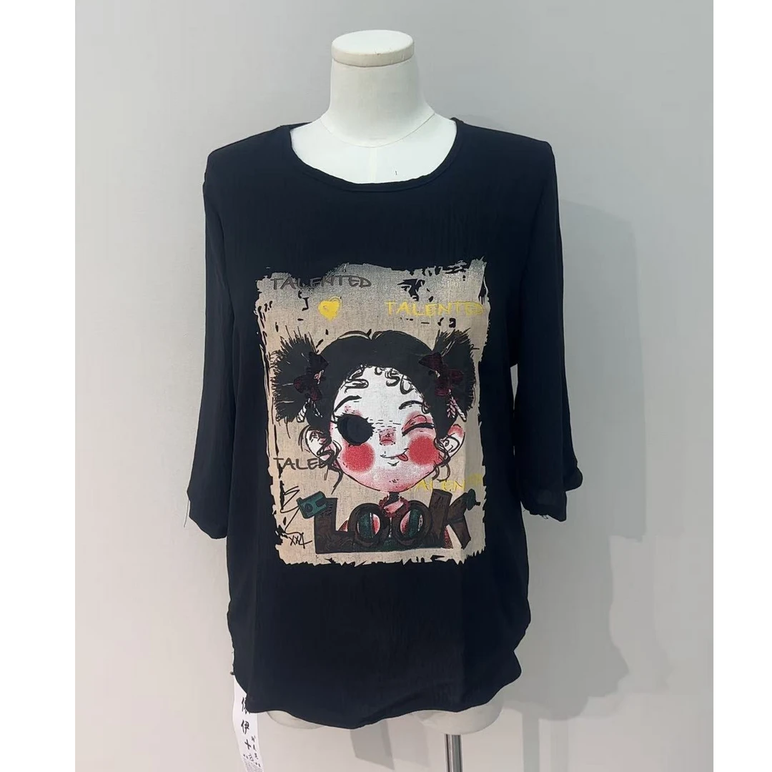 XIE4  休闲卡通设计感短袖67551