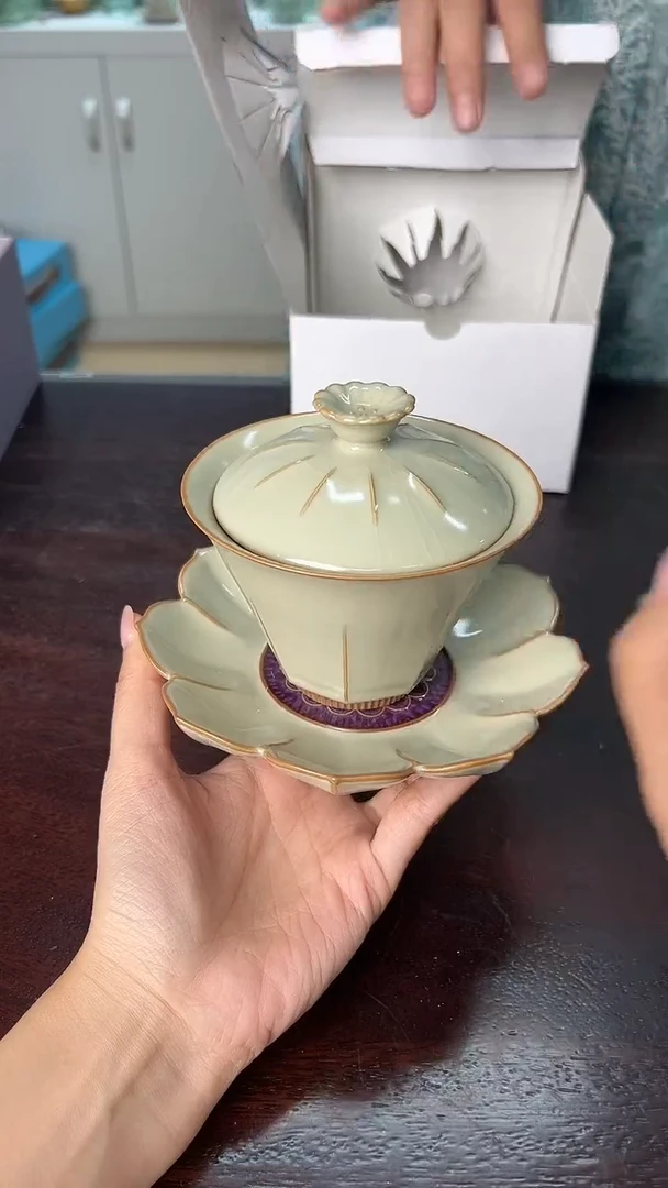 龙泉云间青瓷小米茶器