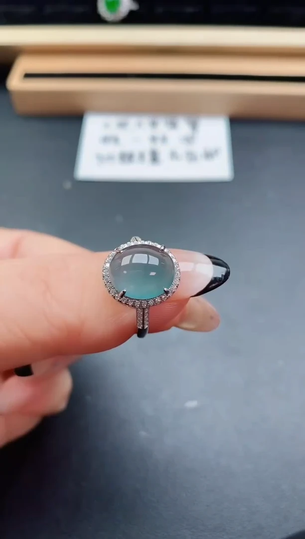 翡翠戒指银S925镶嵌1