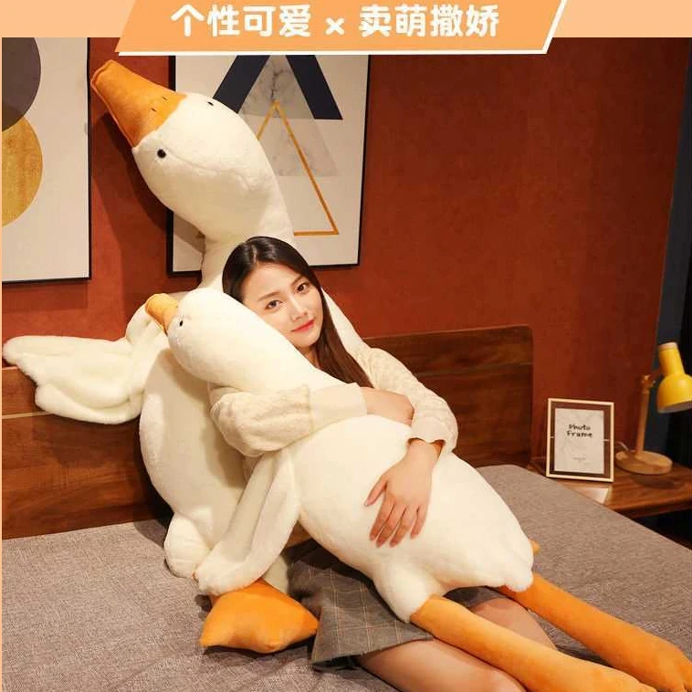 大白鹅玩偶（浮力品勿中岔频）可爱公仔毛绒玩具