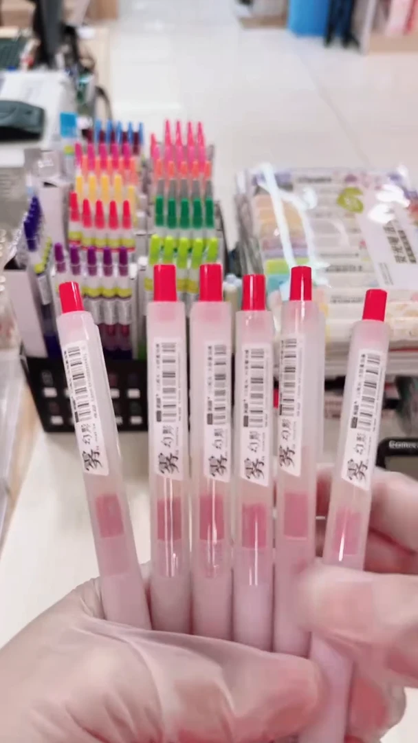 C-禾硕HS-310按动中性笔(红色)速干（6支）