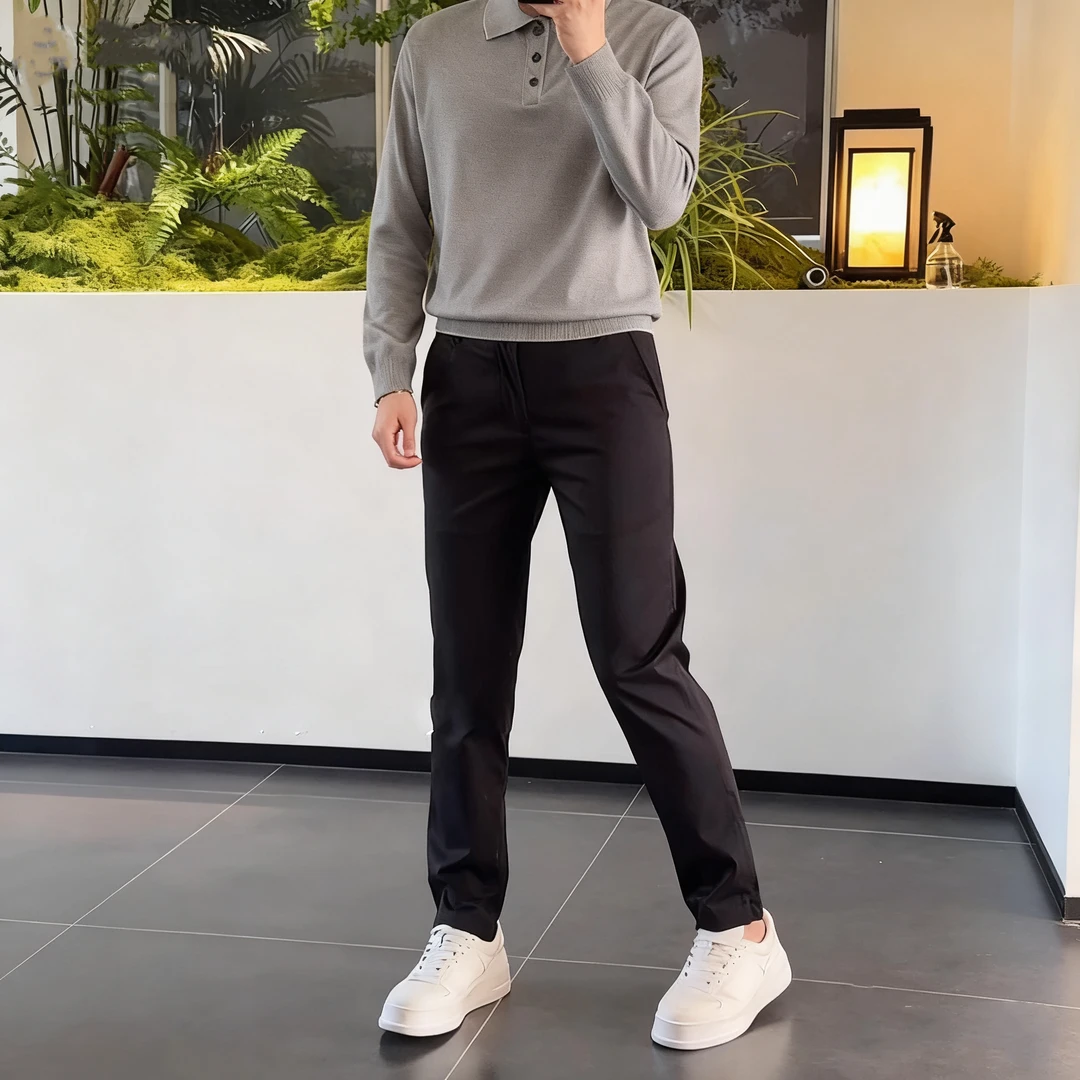 轻奢男装秋冬西裤男士修身纯色长裤时尚新款2025年直筒高级感休闲