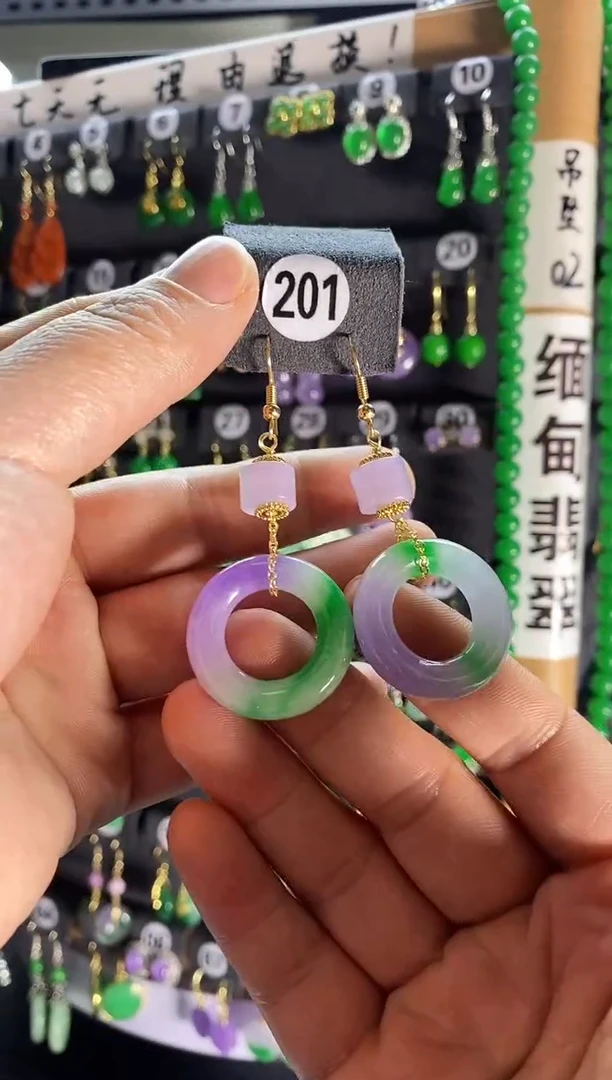 【闪购商品】翡翠耳饰银S925镶嵌201....