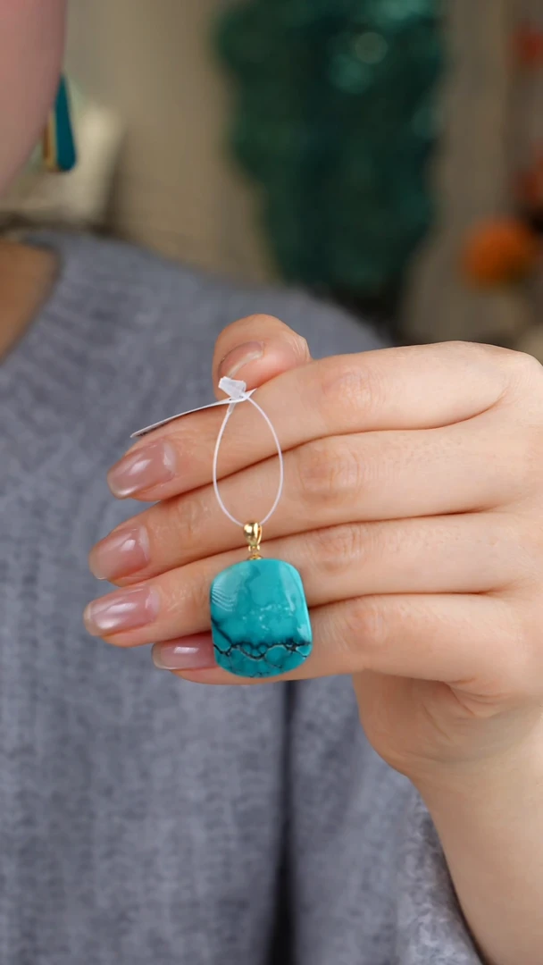 【闪购商品】绿松石吊坠(不含链)18K金镶嵌1