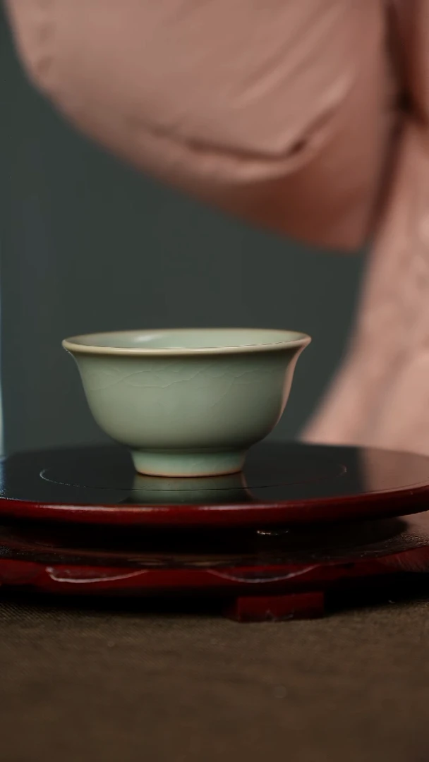 全品 压手杯 仿古釉
