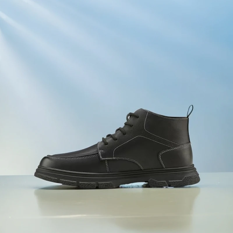 【甄选皮鞋3007】男士真皮工装系带商务通勤舒适休闲头层皮鞋靴子