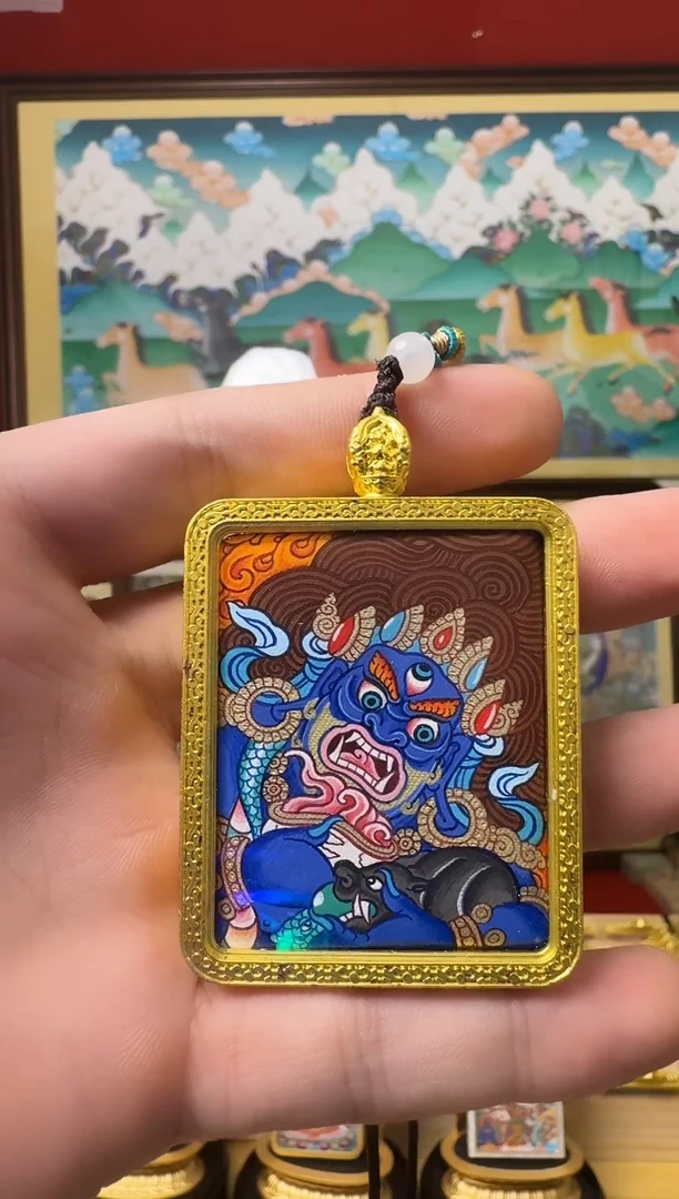 吊坠黑c-热贡纯手绘-刀刀