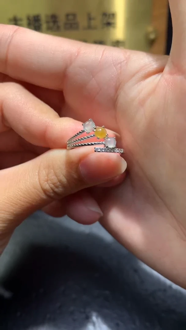 颈饰银S925镶嵌翡翠净货