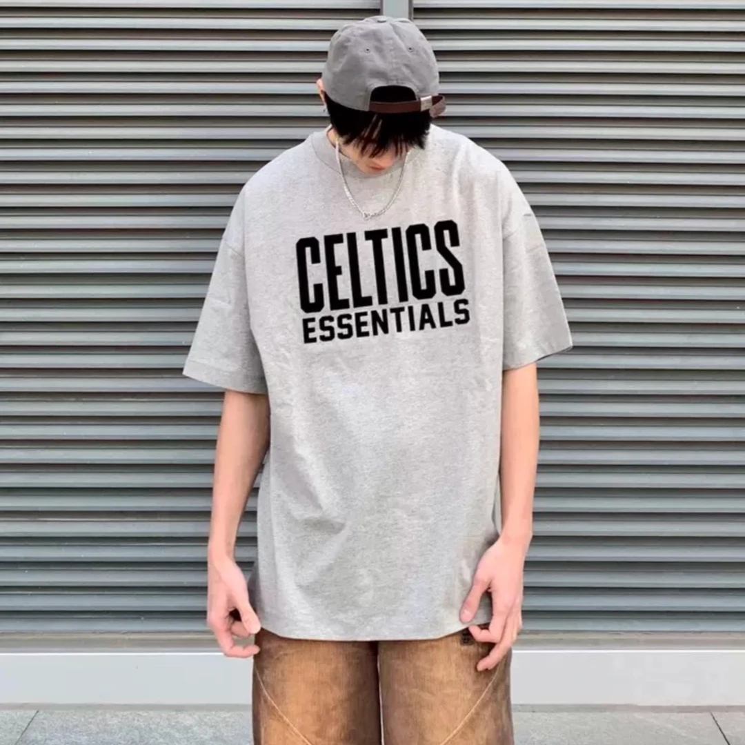 球队联名款字母短袖美式潮流宽松休闲情侣款舒适百搭圆领短袖T恤