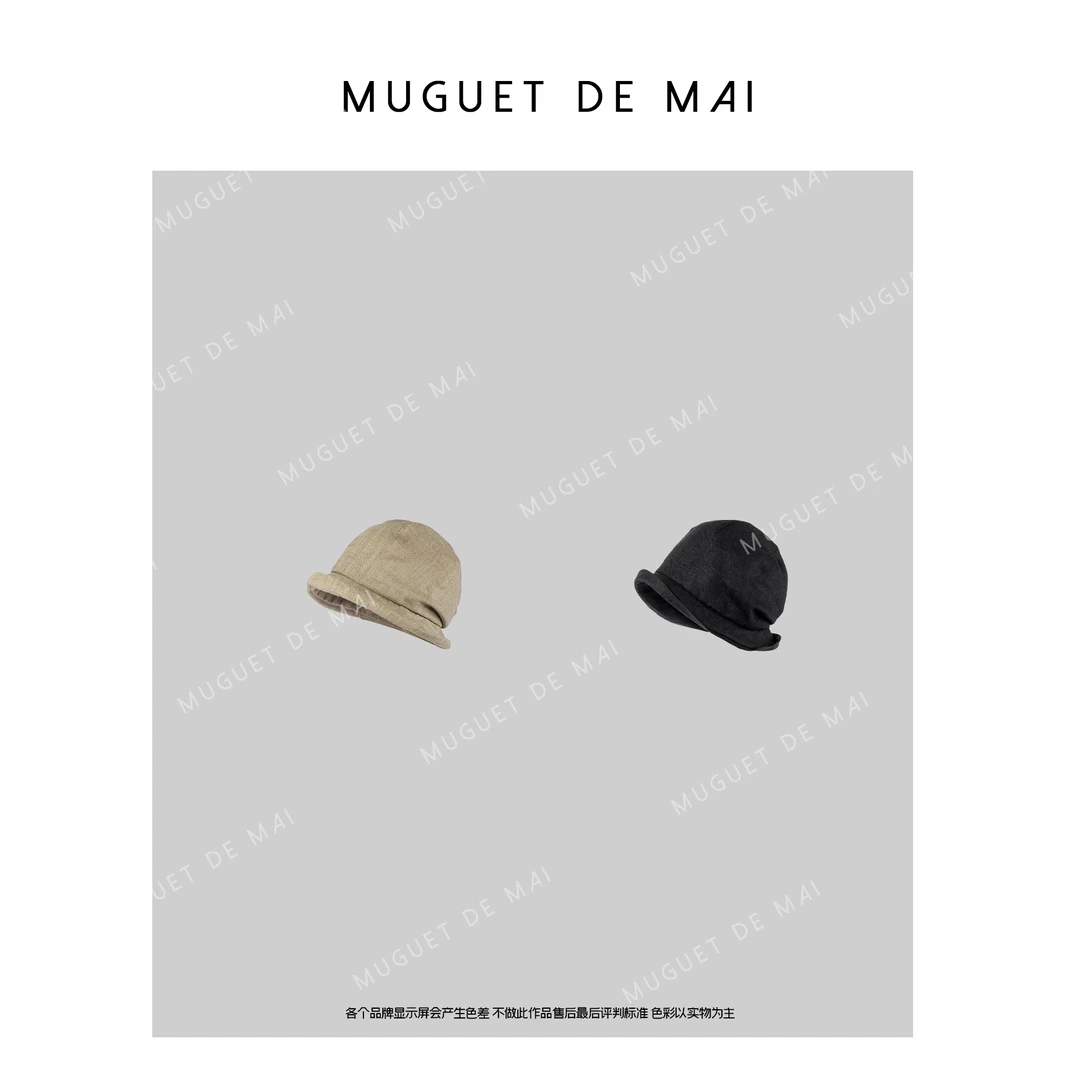 【MGDM】亚麻小卷边盆帽（头围可调节）