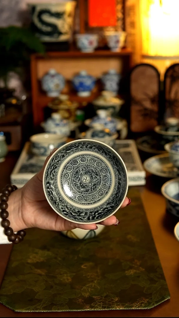 盖碗陶万花佛手主人杯