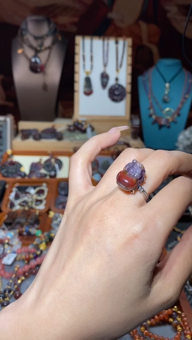 【闪购商品】水晶戒指未镶嵌极光貔貅