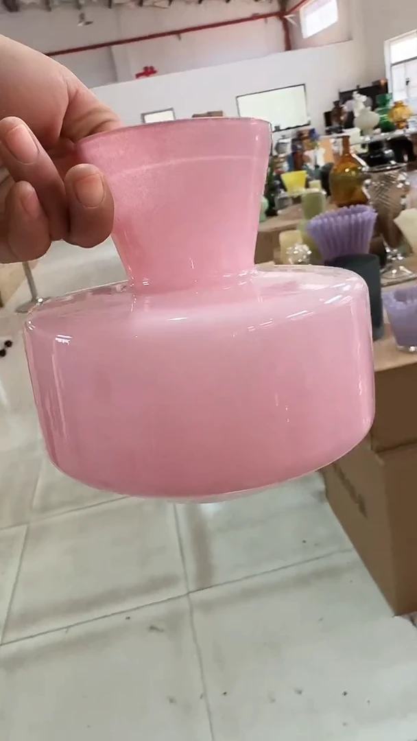 【闪购商品】玻璃粉色扁瓶