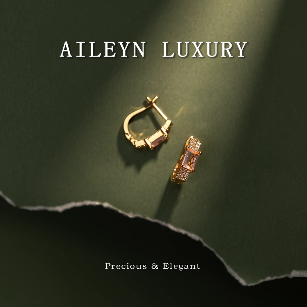 纯铜耳饰 Aileyn【粉黛方华】精致简约方形耳扣优雅气质氛围感通勤