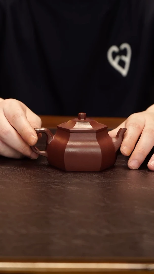 茶壶紫砂【润石堂】精品  六方宫灯 龙血砂170cc