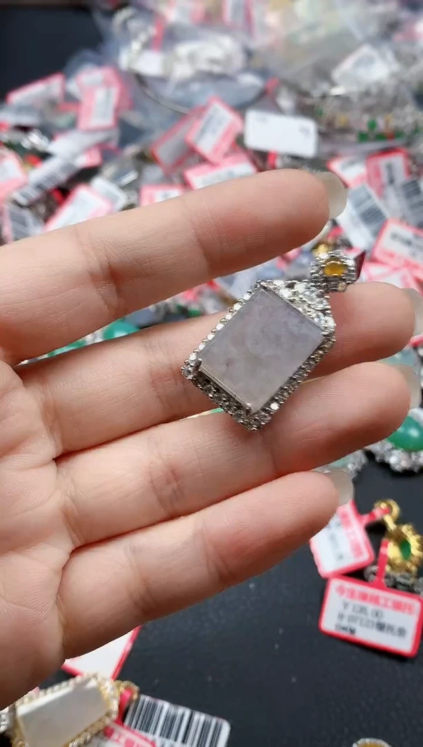 银S925镶嵌戒指翡翠天然A货缅甸翡翠