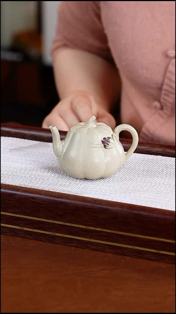 茶壶紫砂花器本山绿高温段泥高南瓜