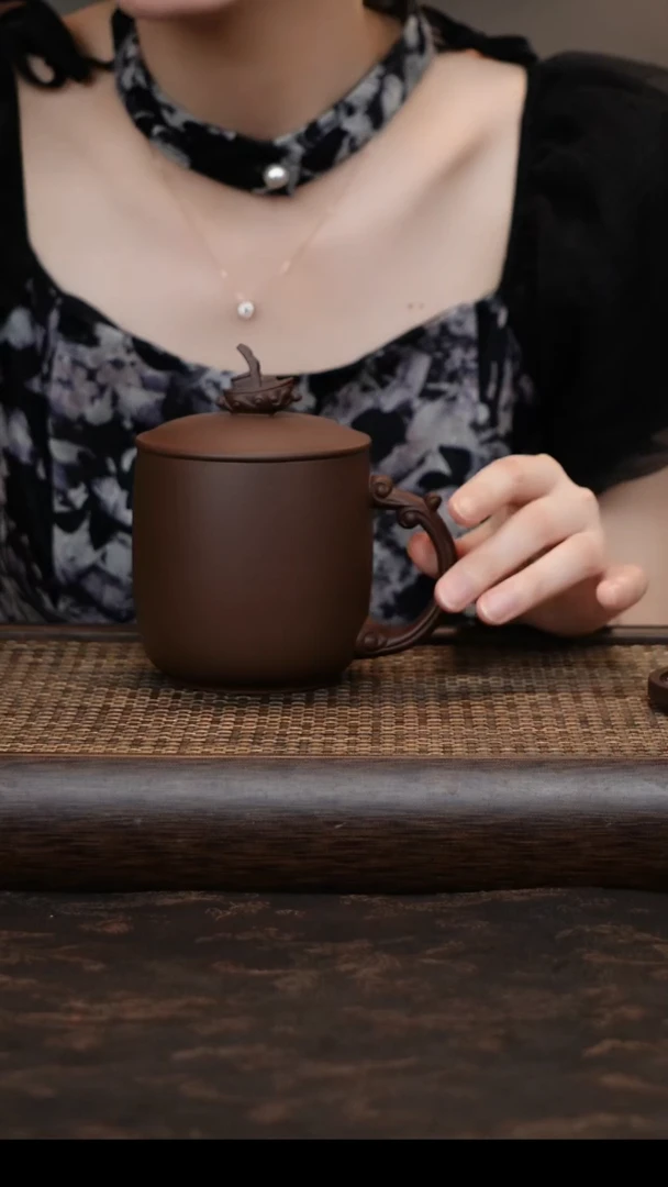 茶杯紫砂紫泥一帆