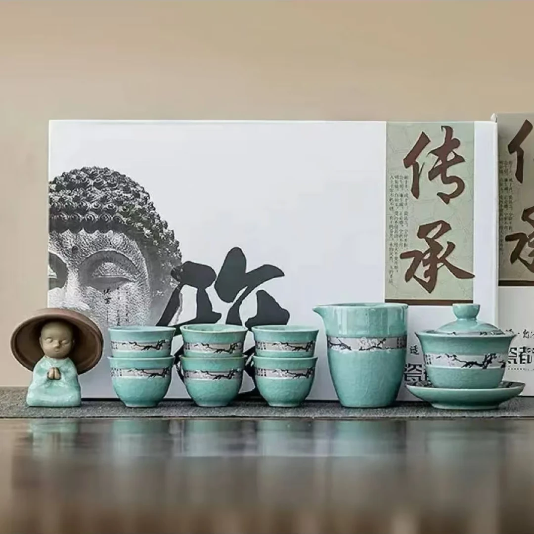 哥窑开片傲雪寒梅可养高档家用陶瓷中式冰裂纹名窑瓷盖碗