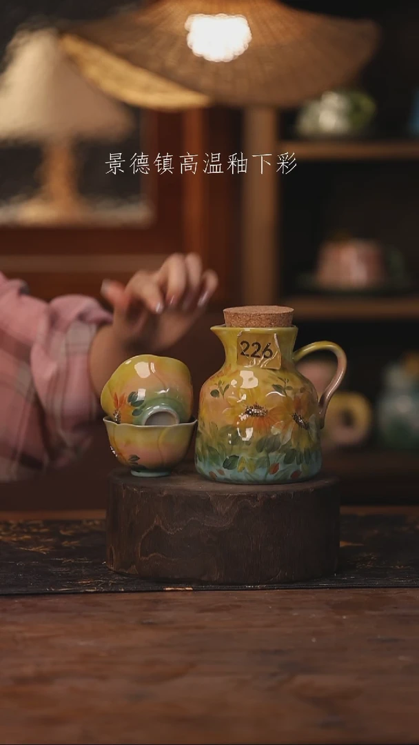 陶瓷景德镇高温釉下手绘陶瓷226