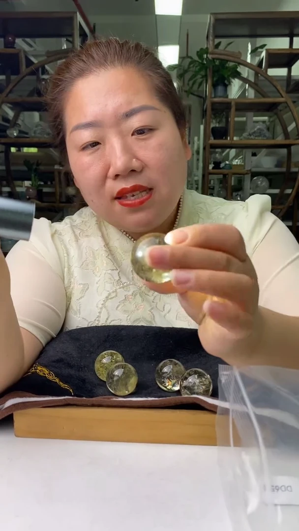 水晶珠宝半成品未镶嵌黄水晶球D123多样性发其一