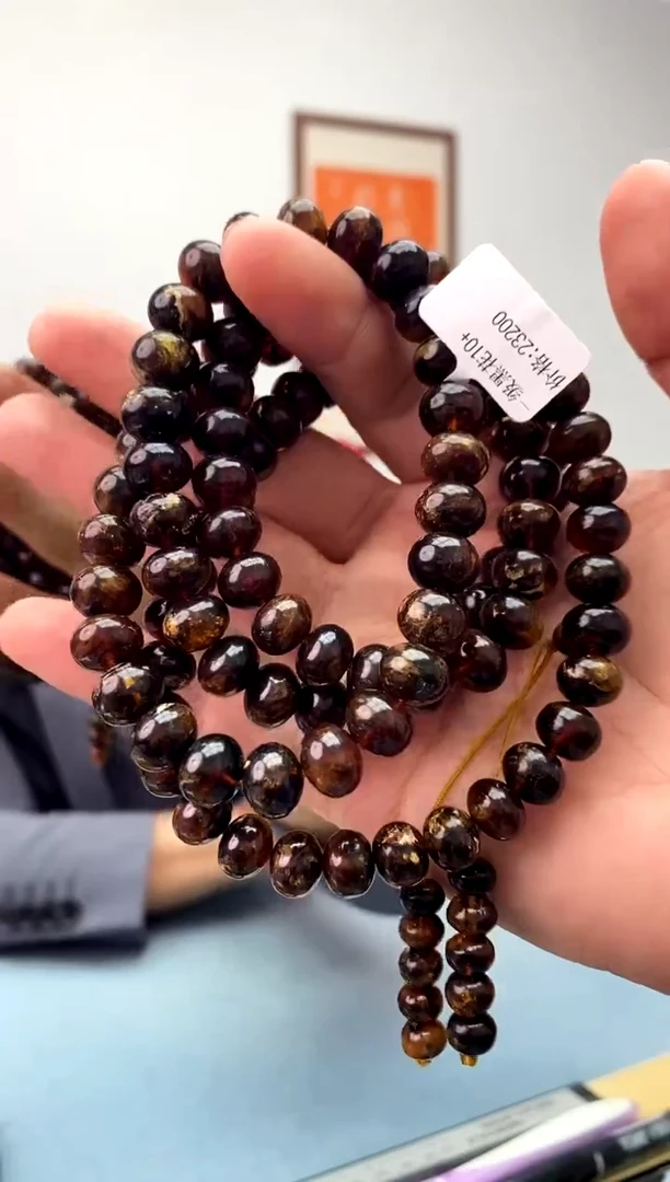 【闪购商品】琥珀珠宝奇石未镶嵌假一罚十，一级黑花发一件