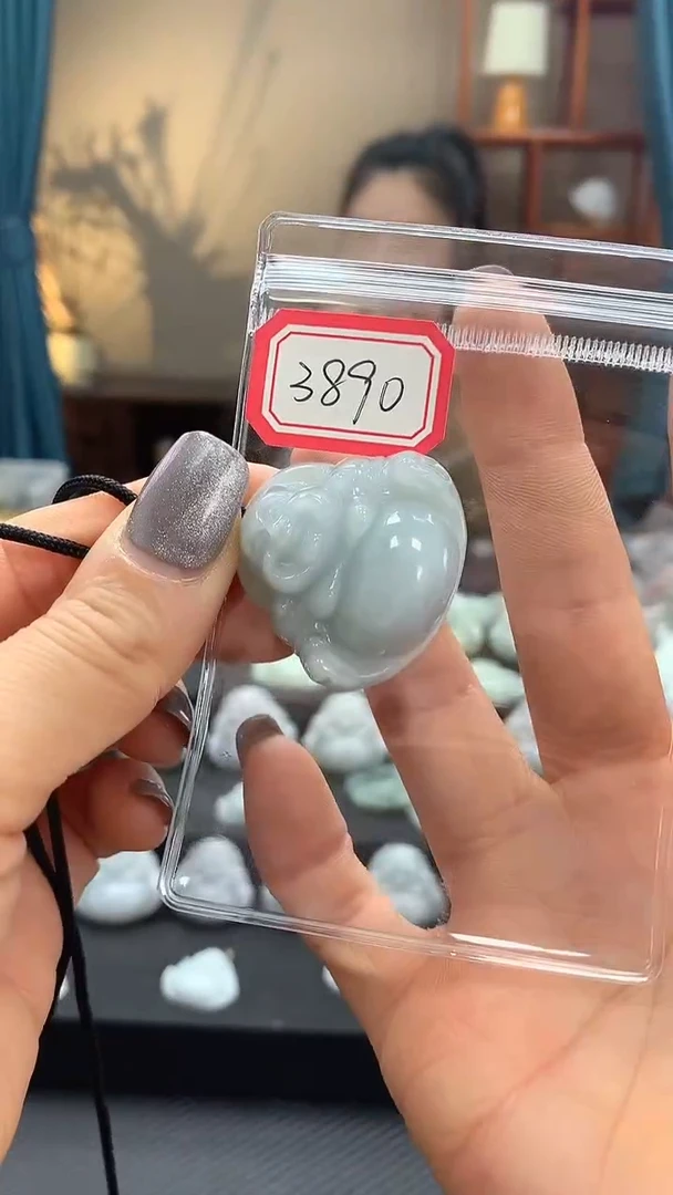 颈饰未镶嵌翡翠佛公3890