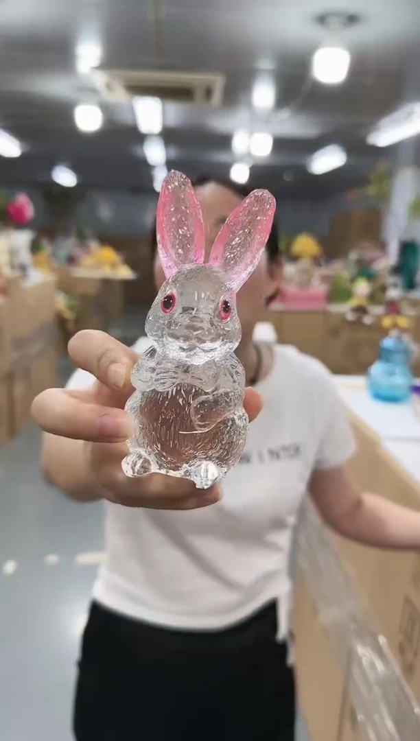 花间集水晶琉璃摆设   兔子
