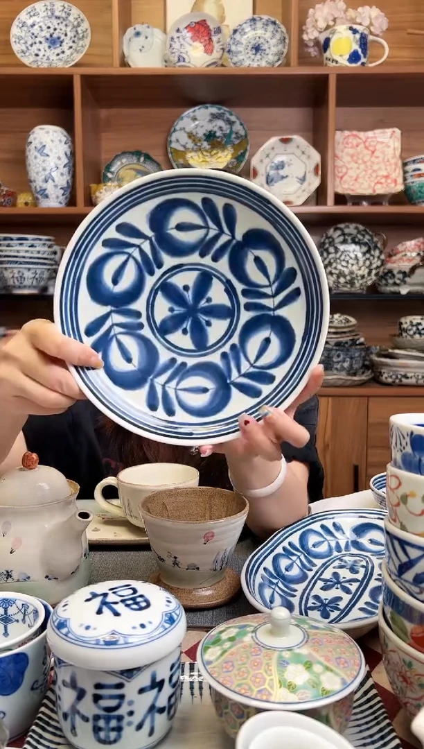 瓷片蓝海草 中盘 19.5cm