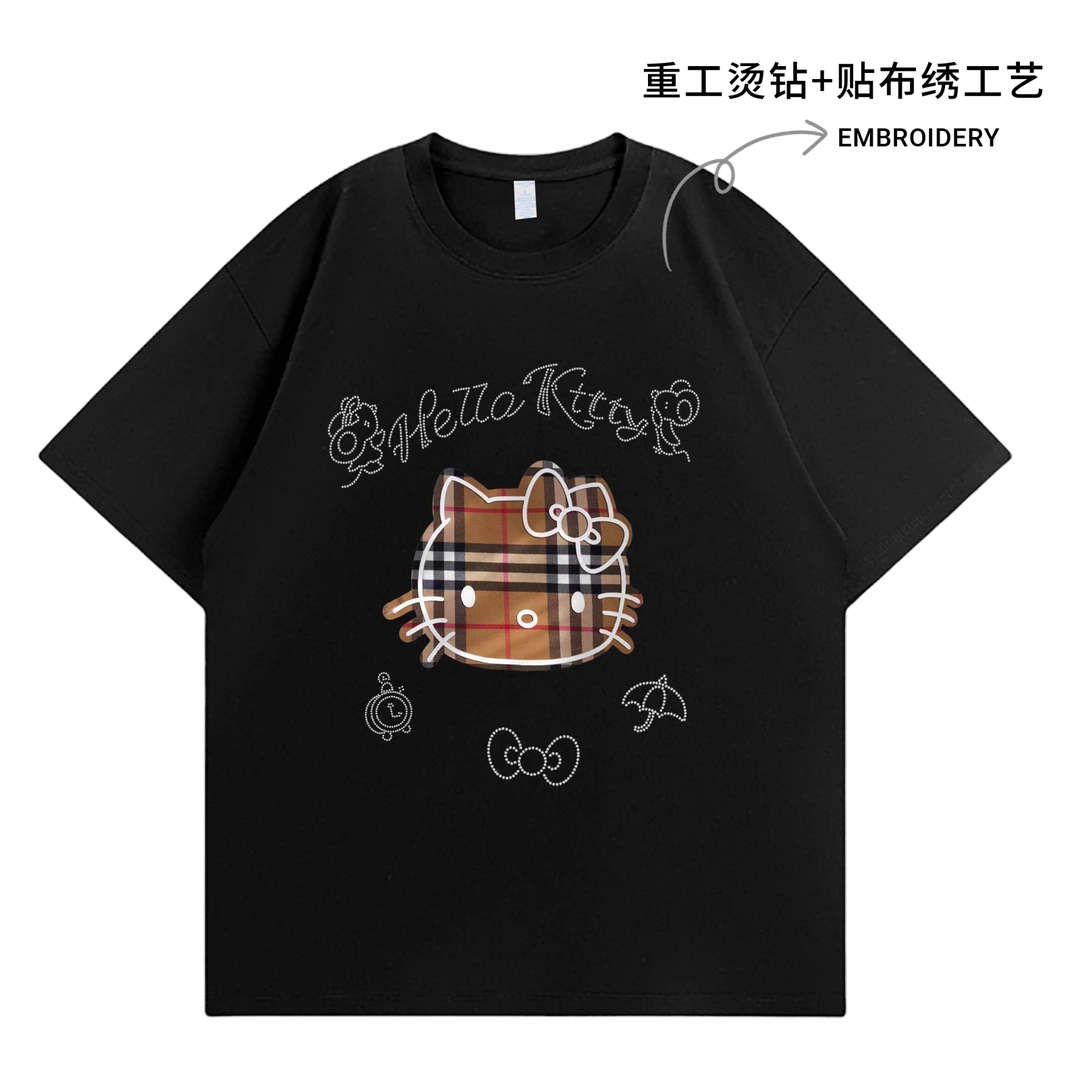 【现货-重工】重磅奢品潮牌纯棉T恤男女同款宽松短袖上衣K222