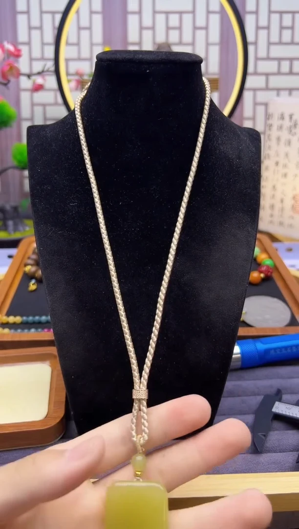 和田玉14K金镶嵌颈饰X83
