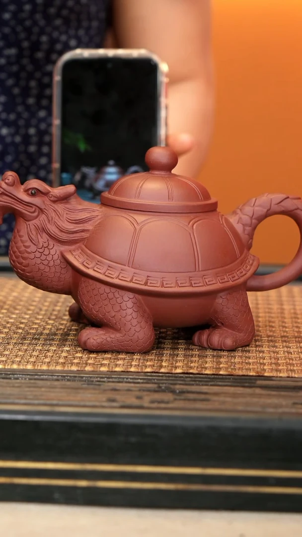 茶壶紫砂XS38《龙龟》红清水