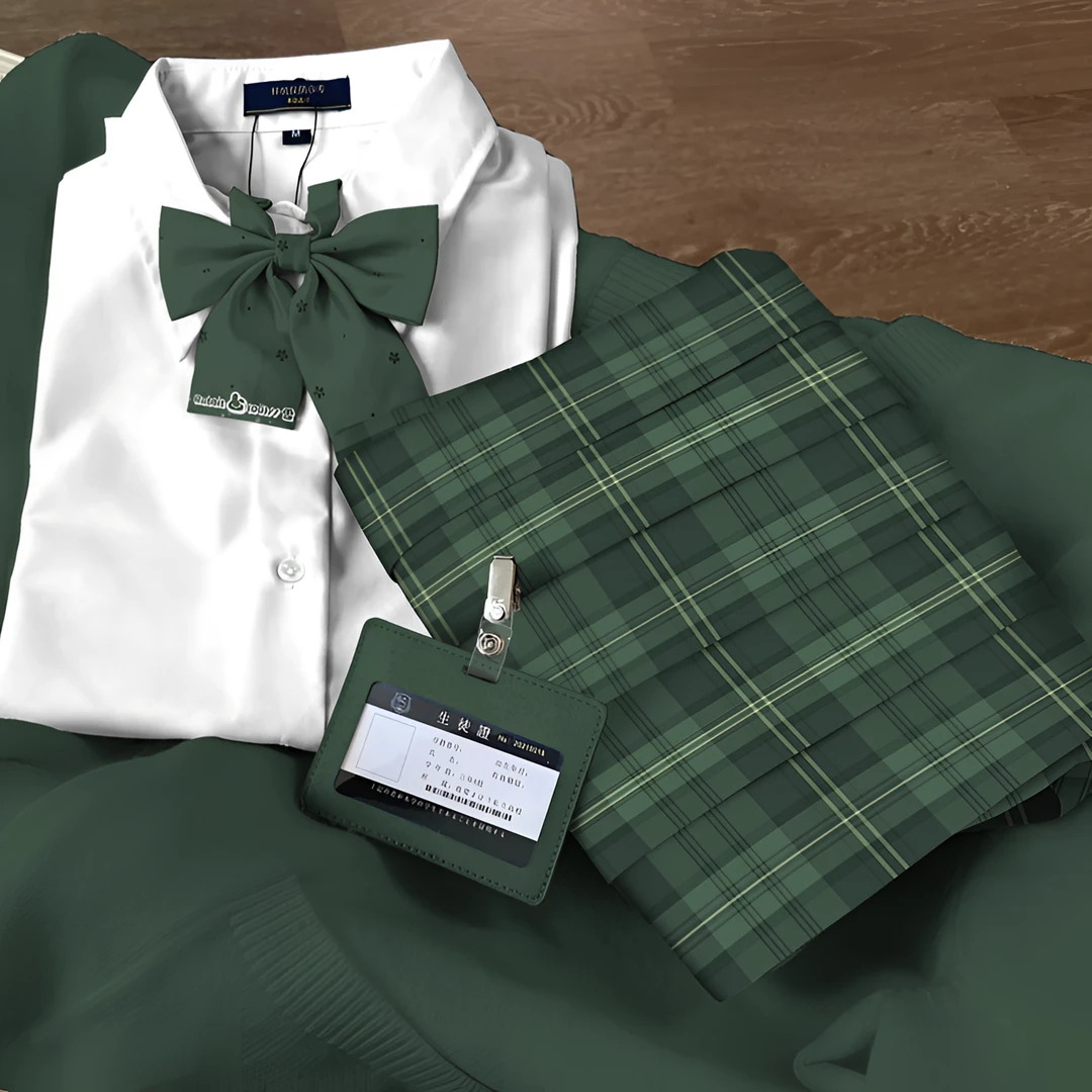 川海阁【青梅果】原创JK制服格裙正版学生学院风百褶半身短裙春夏秋