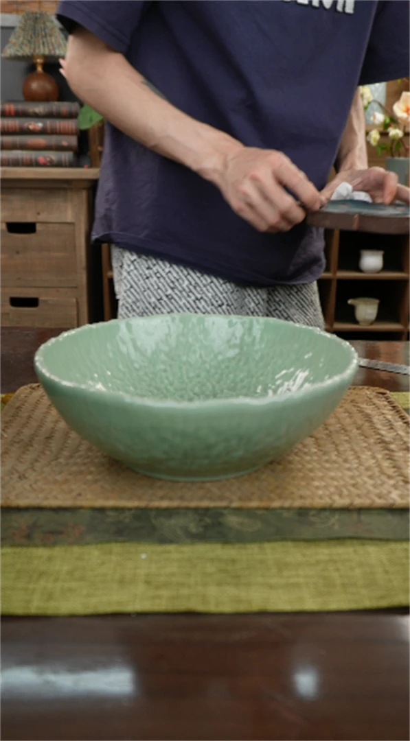 【闪购商品】古法禅意茶洗梅子青20cm
