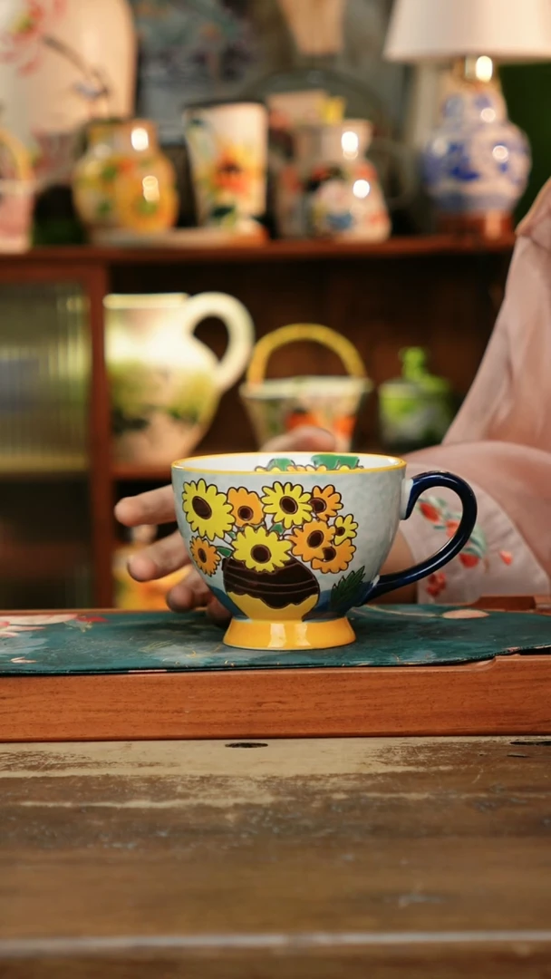 瓷片景德镇纯手工釉下彩精品茶具水杯