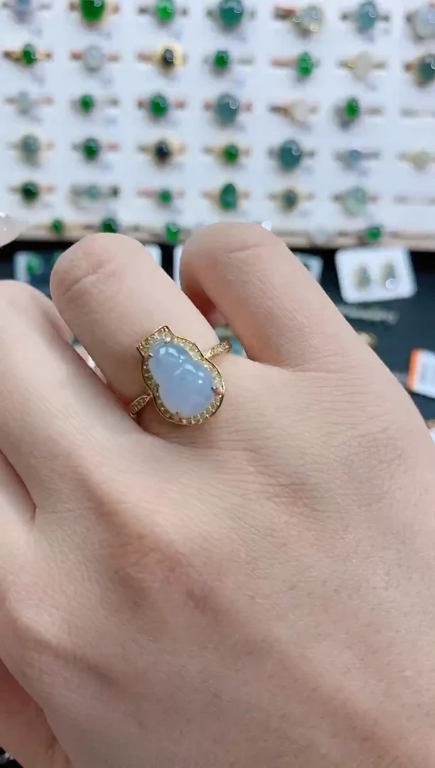 银S925镶嵌戒指翡翠天然翡翠