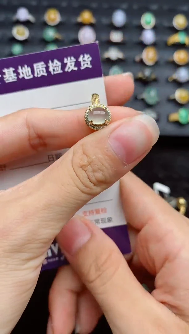 银S925镶嵌戒指翡翠1