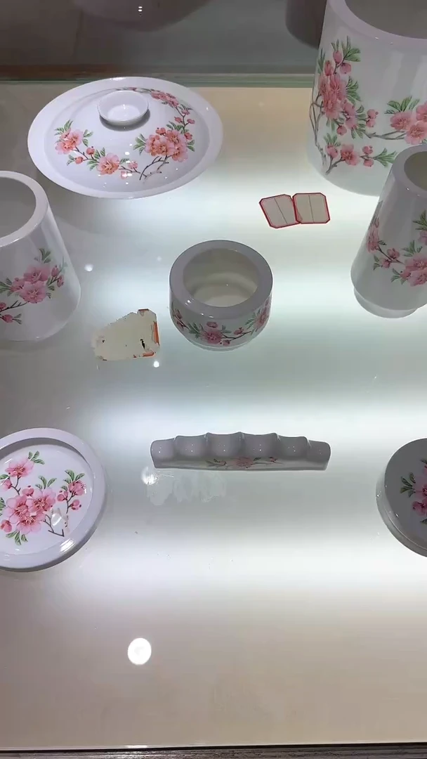 套组甄选-水点桃花文房器六件套