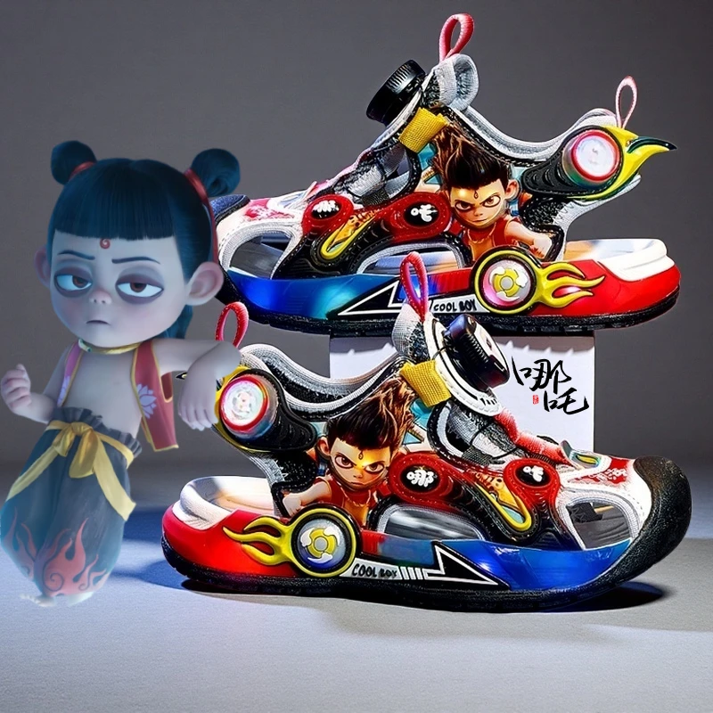 ABC哪吒男童鞋子凉鞋夏季2025新款包头儿童运动沙滩凉拖男孩软底