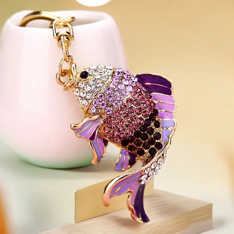 韩版创意年年有余鱼汽车钥匙扣女包挂件金属钥匙链圈礼品