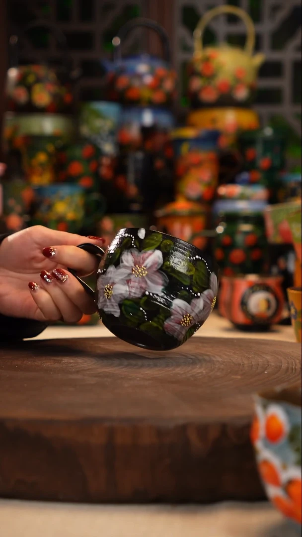 紫砂油画釉下彩手绘